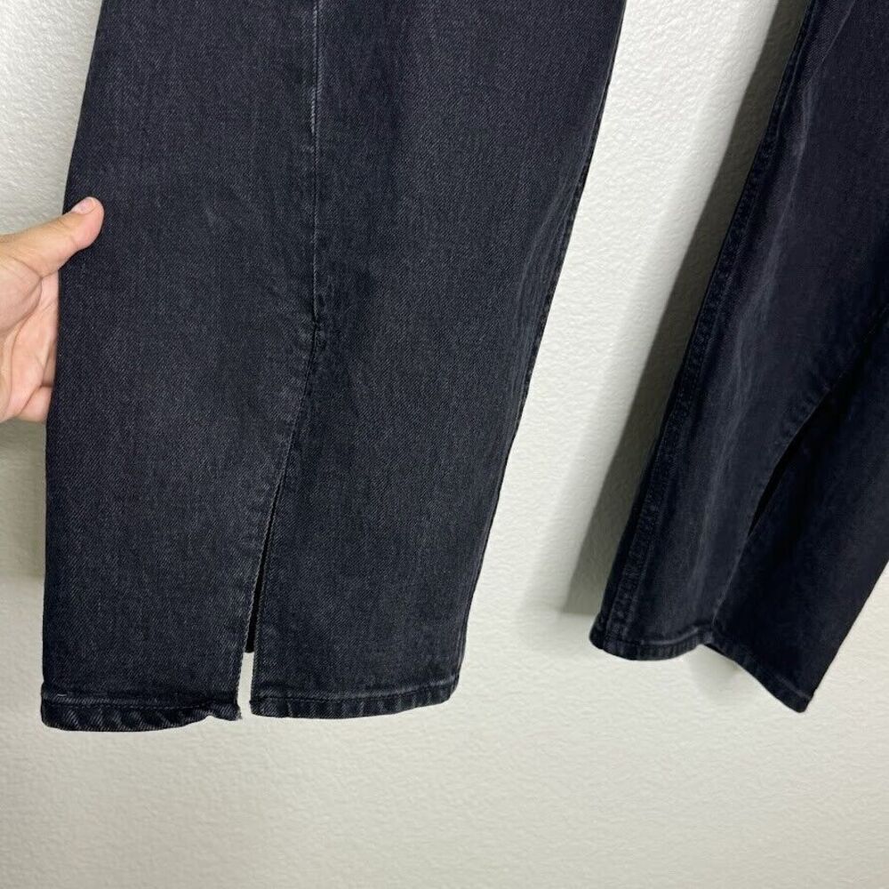 Abercrombie & Fitch Jeans 37/24s SHORT 90s Relaxed Wide Leg Black Ankle Slit - Picture 10 of 13
